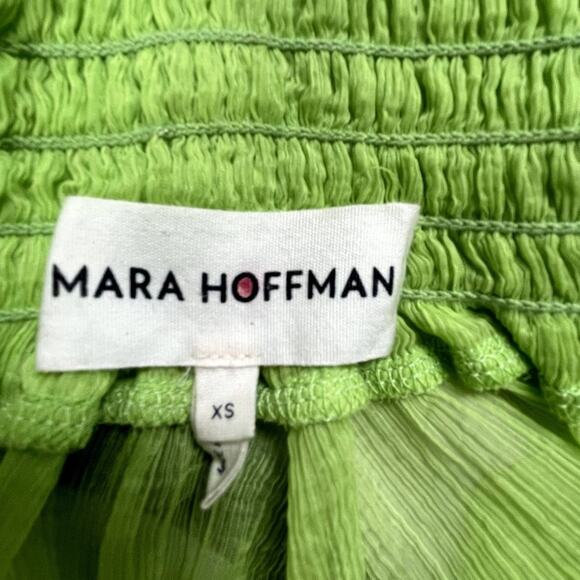 Mara Hoffman Edmonia Dress Stencil Midi Sheer Neon Lime Green Cover Up Size XS - Picture 10 of 15